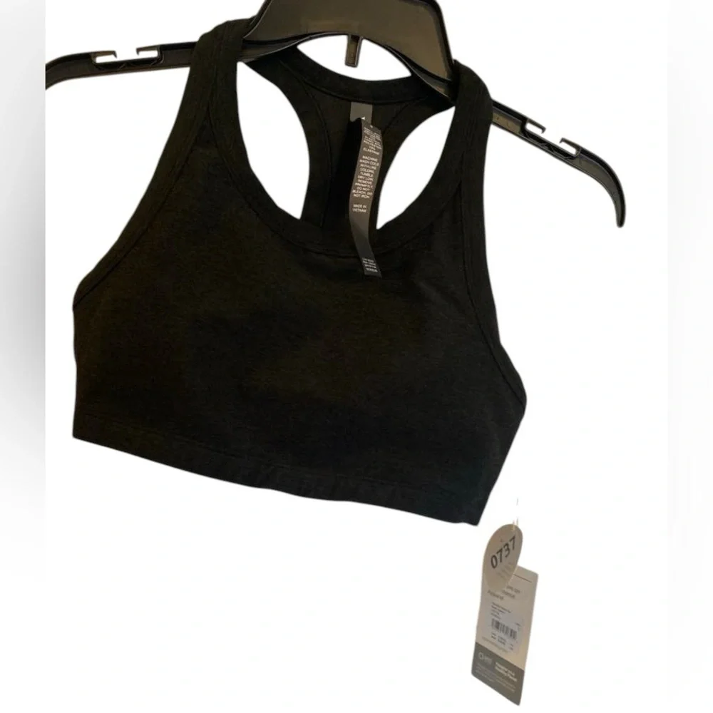 NWT Vuori elevation racer bra BLACK HEATHER Size S